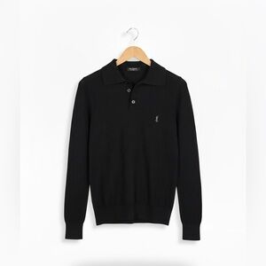 Yves Saint‎ Laurent YSL Pour Homme Merino Wool Polo Sweater Size 48 (M)